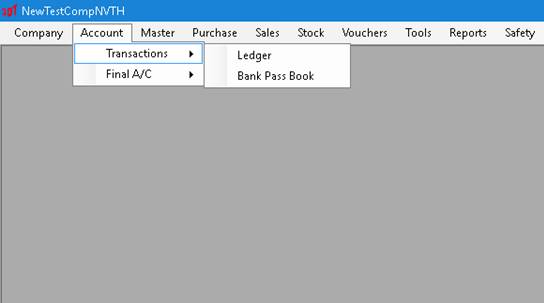 Account menu option