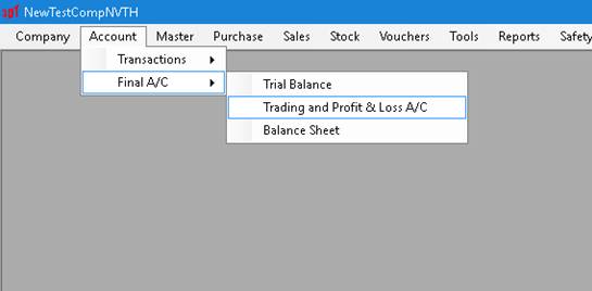 Account menu option