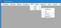menu option to load bill print setup