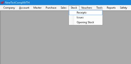 Stock menu option