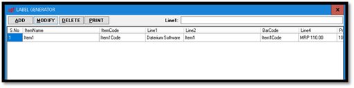 Label generator Ui screen 2